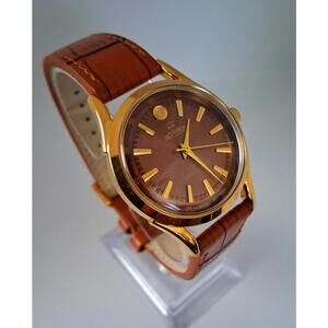 36mm Medium Brown Leather Hand Wind Roamer Popular Watch